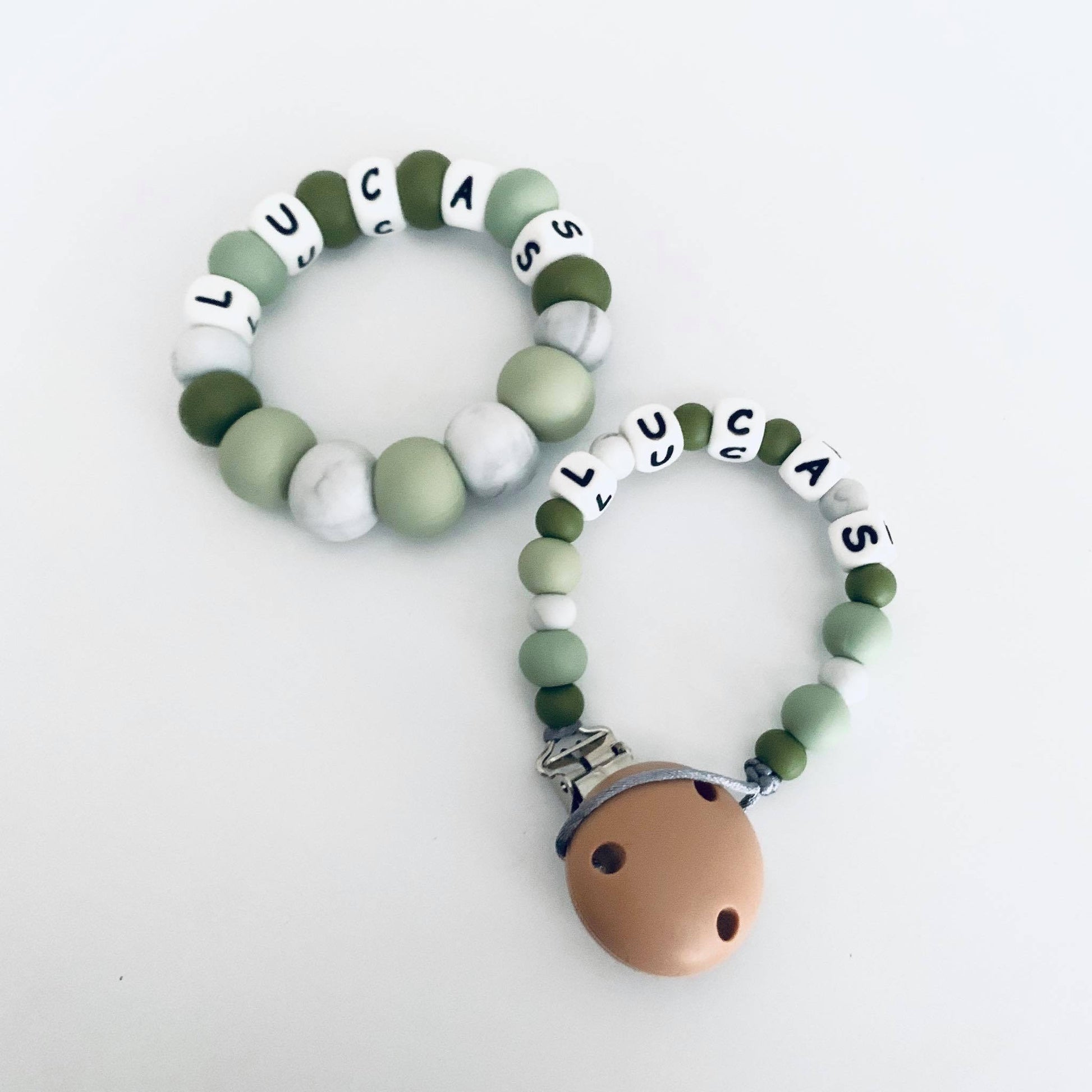 Personalised Dummy chain & Teething ring Set image 4