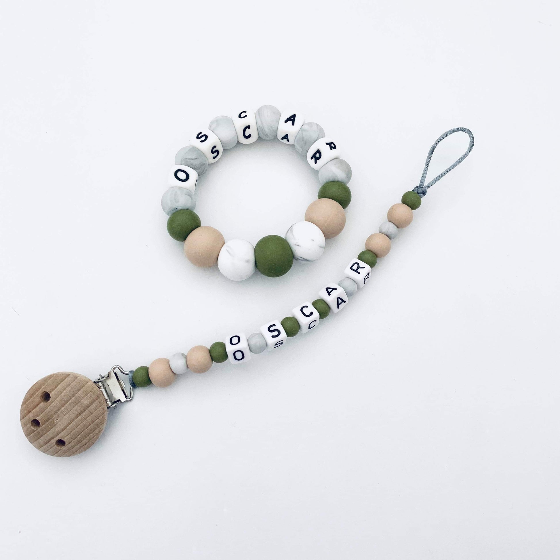 Personalised Dummy chain & Teething ring Set image 8
