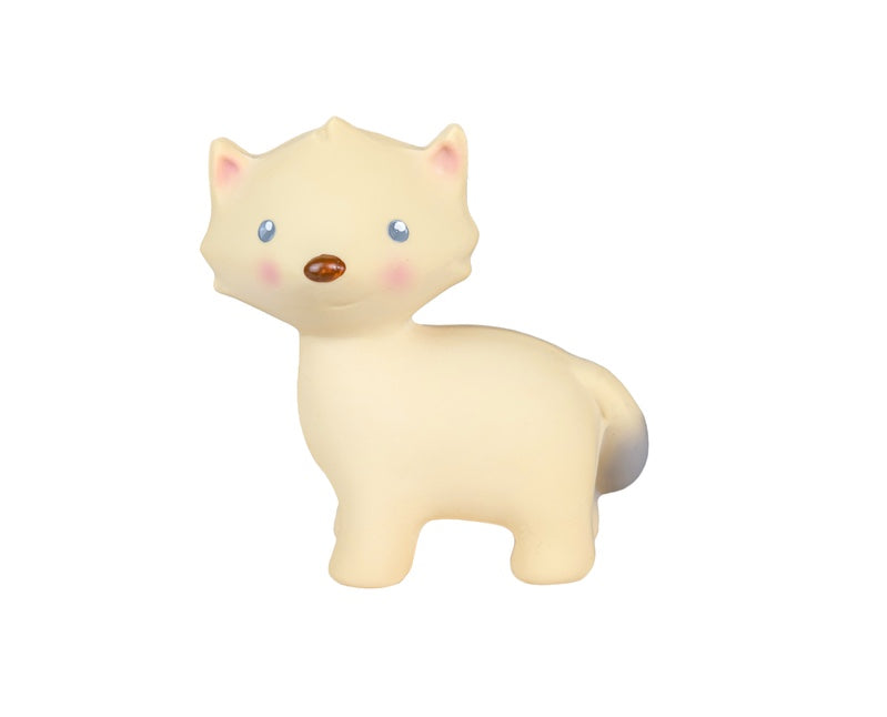 Tikiri Natural Rubber Bath Toy - Teether - Rattle - Arctic Fox image