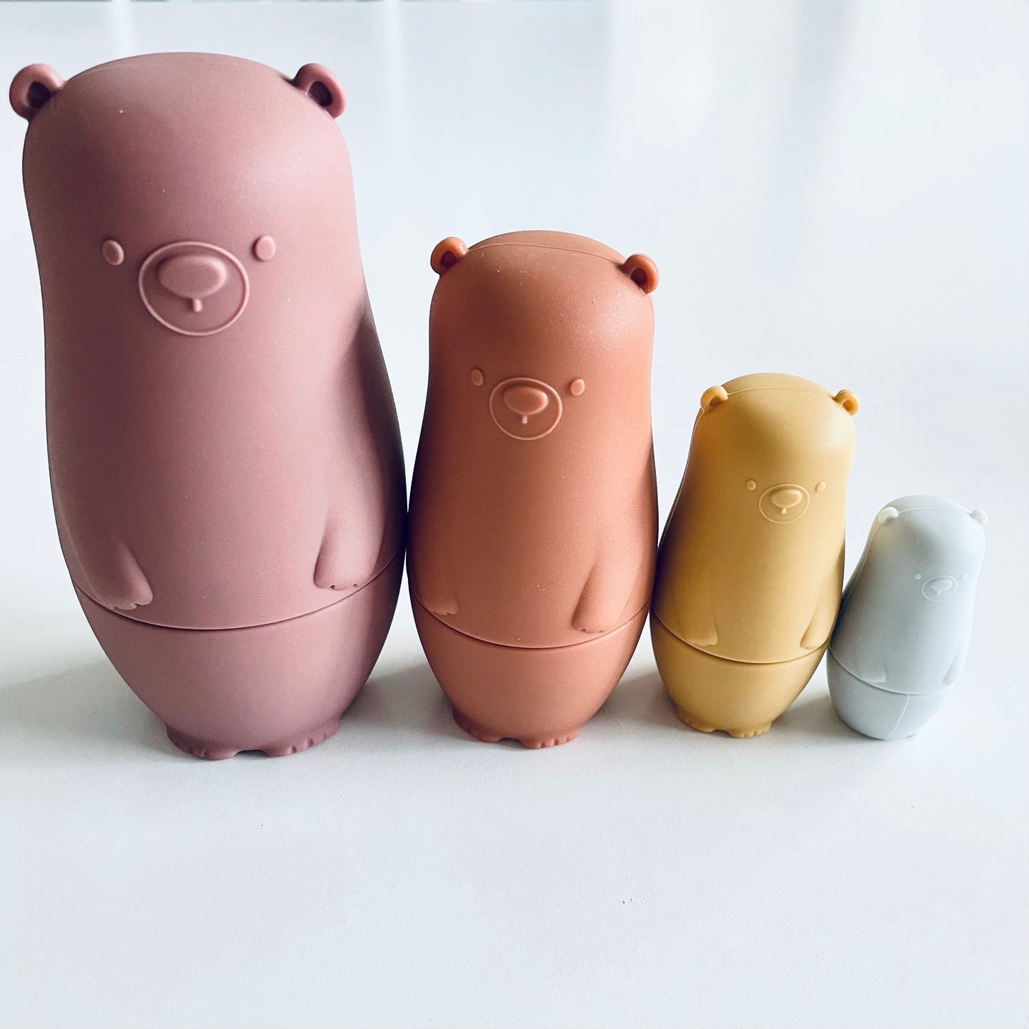 Silicone Bear Nesting Toy - Earth image