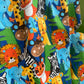 Flannelette Swaddles - W - Bright African Animals image