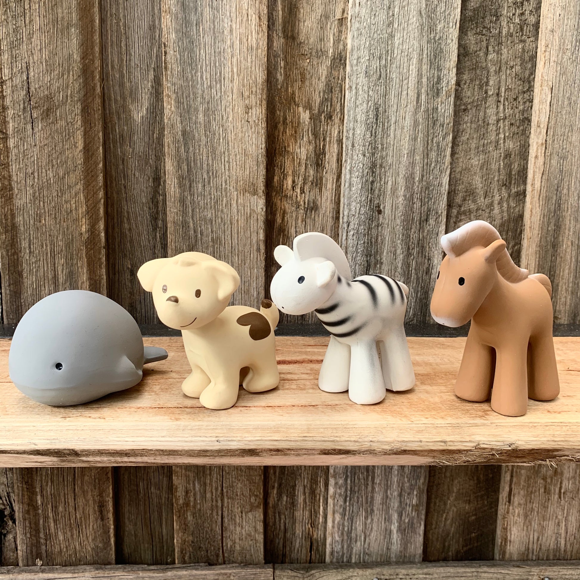 Tikiri Natural Rubber Bath Toy - Teether - Rattle - Dog image