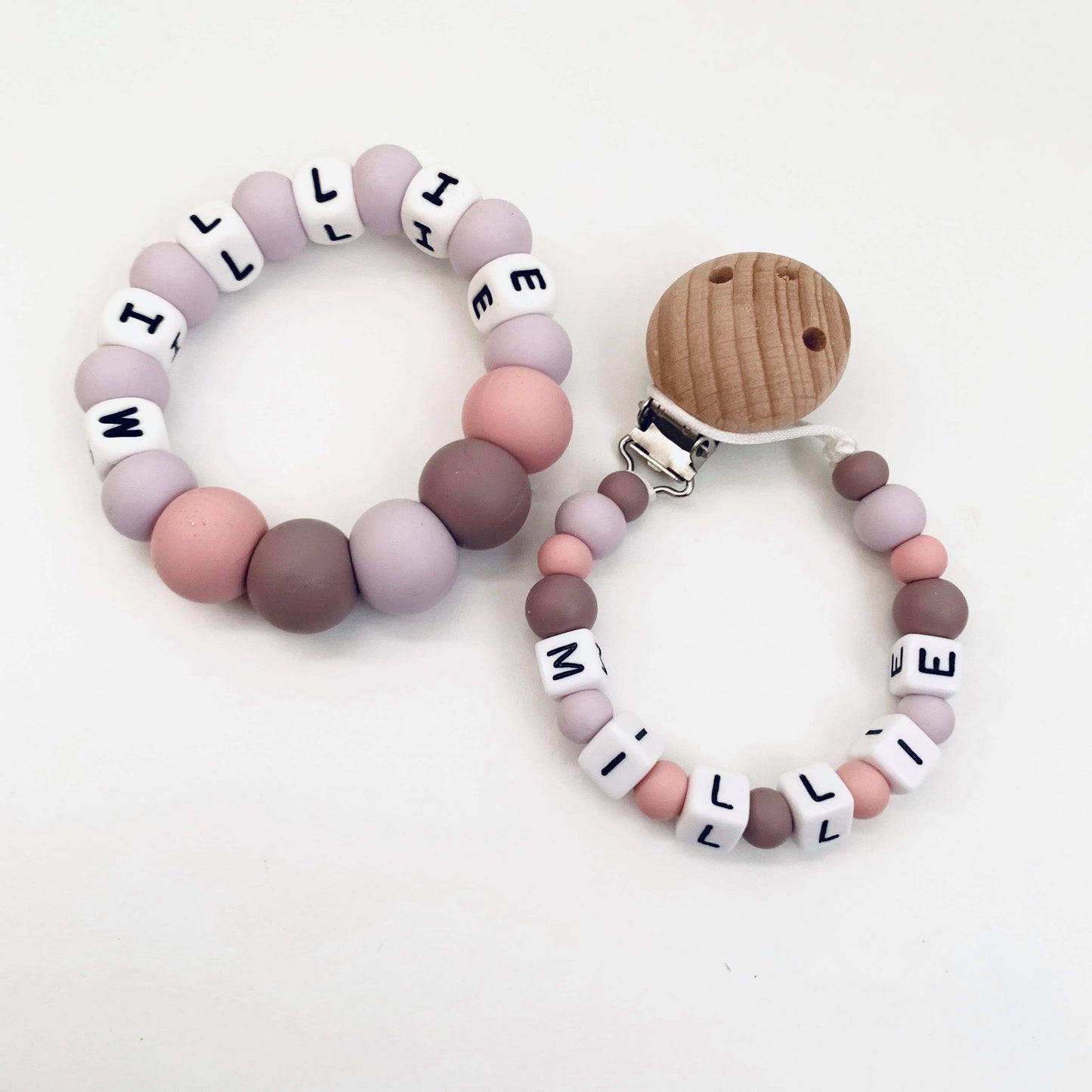 Personalised Dummy chain & Teething ring Set image 9