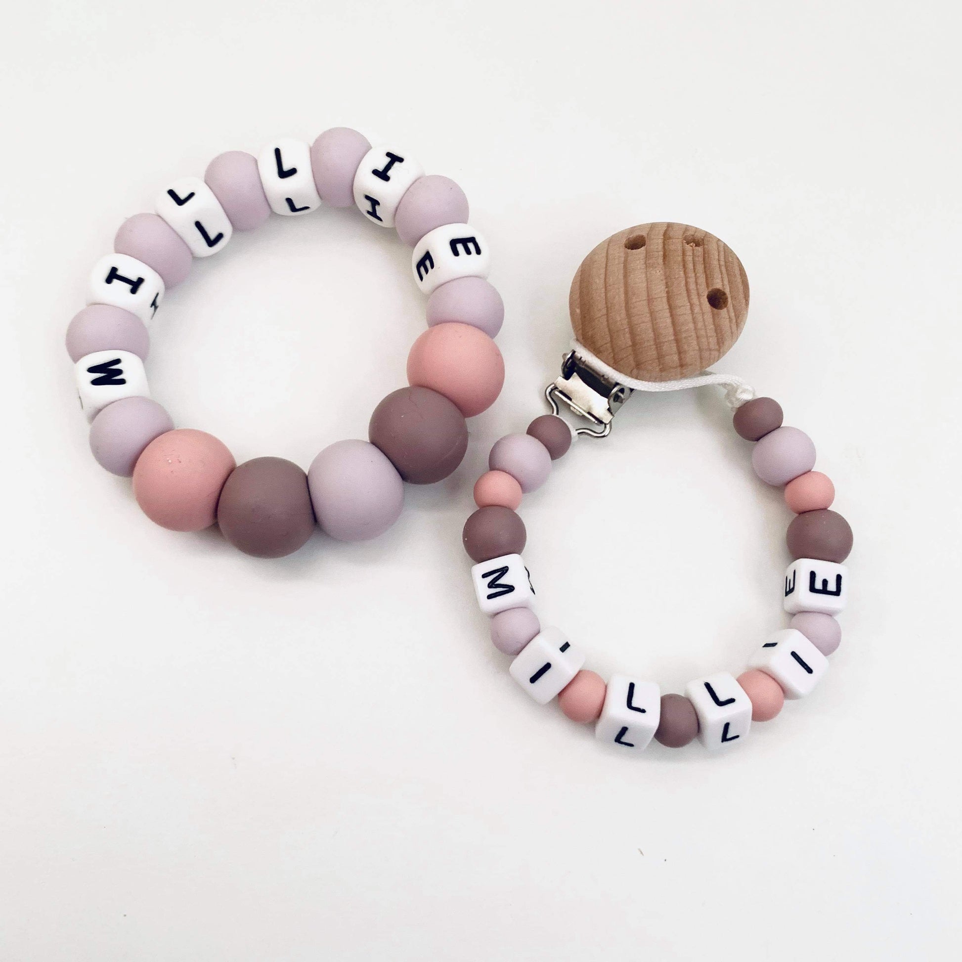 Personalised Dummy chain & Teething ring Set image 9