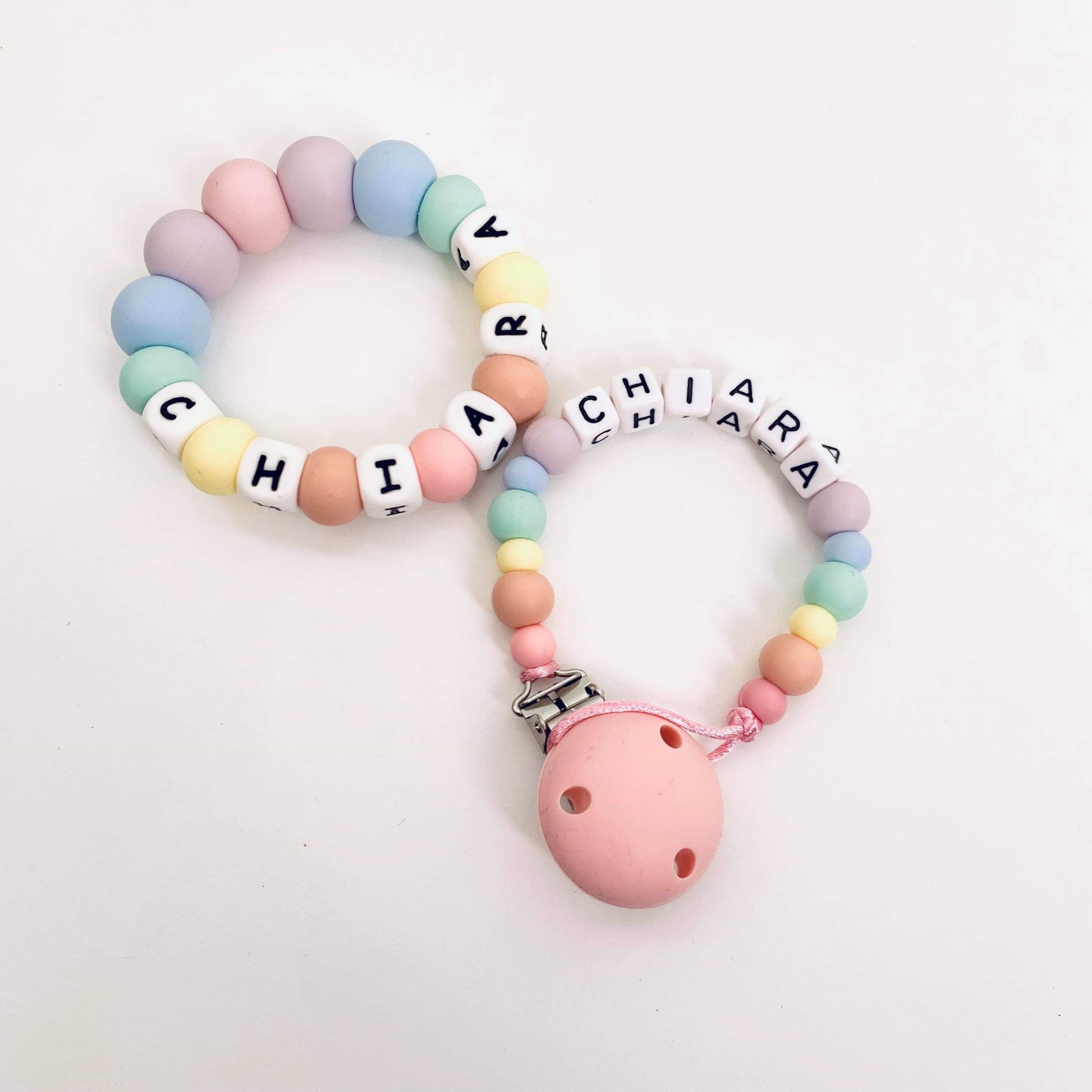 Personalised Dummy chain & Teething ring Set image 10